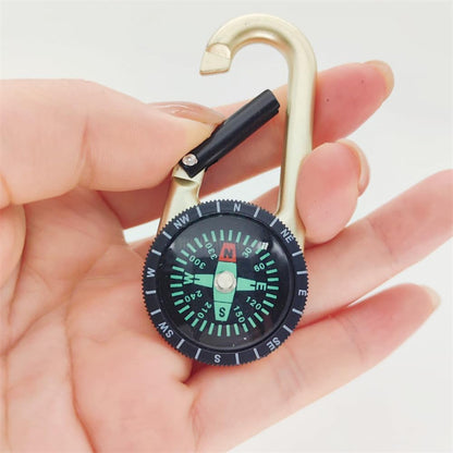 Carabiner Compass Outdoor Adventure Tools, Small Pocket-Sized Waterproof Gear, Mini Clip for Camping, Survival Tool, Emergency Kit, Hiking, Backpacking
