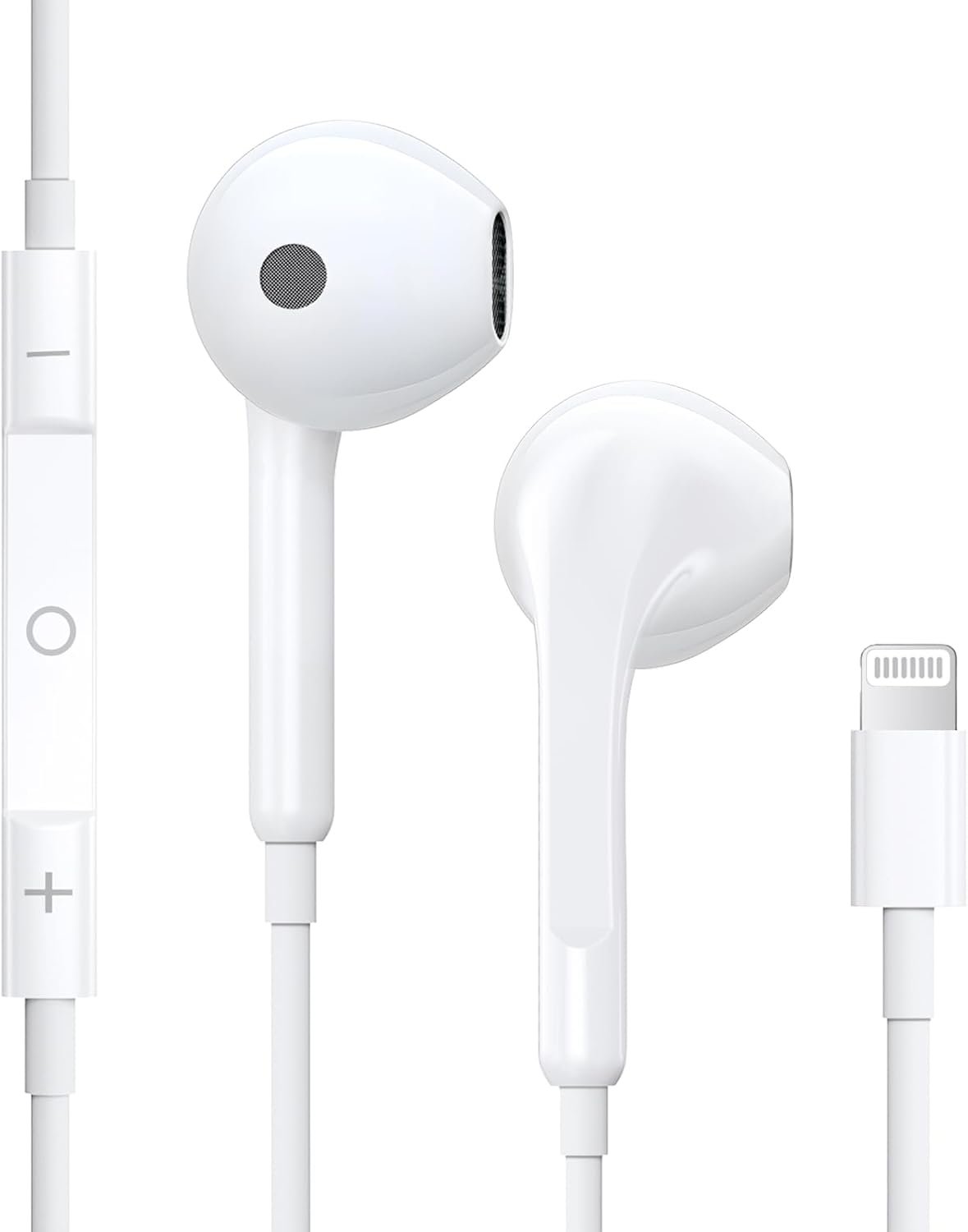 Apple Earbuds Lightning Headphones for iPhone, iPhone Earphones Wired with Lightning Connector【Apple MFi Certified】 for iPhone 14/13/12/11/XR/XS/X/8 (Built-in Microphone & Volume Control)