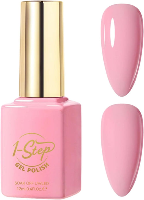 Nails Polish Gel, 12ml Nude Top and Base Coat Nail Polish, Fast Drying Glossy Finish, Led Uv Lamp Compatible for Daily Use, Home Manicure, Girls Beauty Care, 1.38 Inches