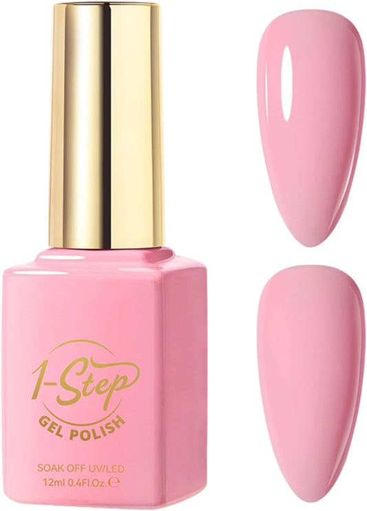 Nails Polish Gel, 12ml Nude Top and Base Coat Nail Polish, Fast Drying Glossy Finish, Led Uv Lamp Compatible for Daily Use, Home Manicure, Girls Beauty Care, 1.38 Inches