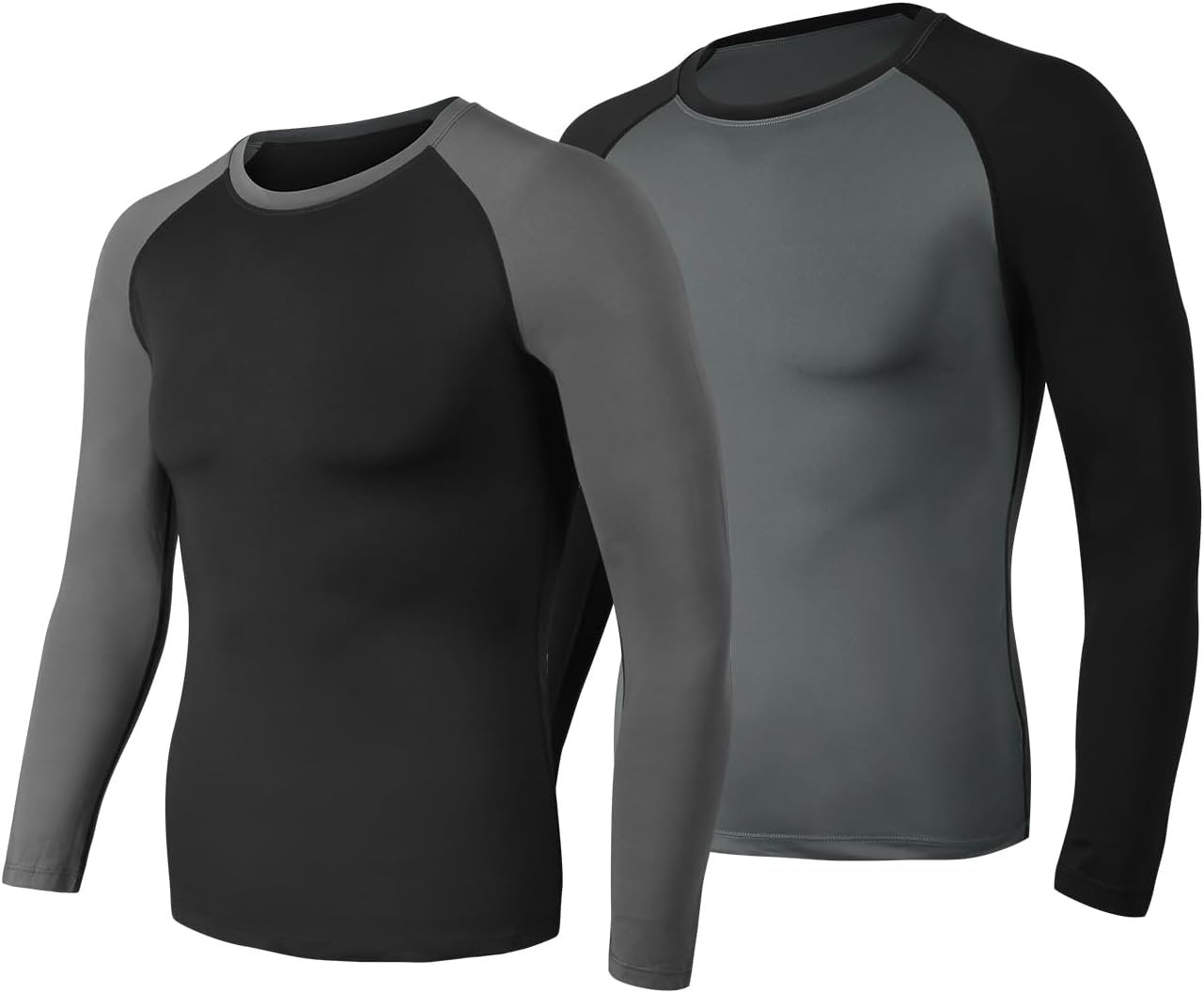 HomyComy Men's 2 Pack Muscle Shirts Short Sleeve Bodybuilding Gym Sports T-Shirts Workout Shirts