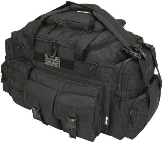 Kombat Tactical Saxon Holdall 50 Litre - Black Police Patrol Holdall Duffle Pack Security Special Forces, Black, 1 Count (Pack of 1), Saxon
