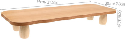 KALLORY Computer Monitor Stand Riser Ergonomic Wooden Desk Organizer for Home Office Height Durable Construction Enhances Workspace Organization Fits Heavy Monitors