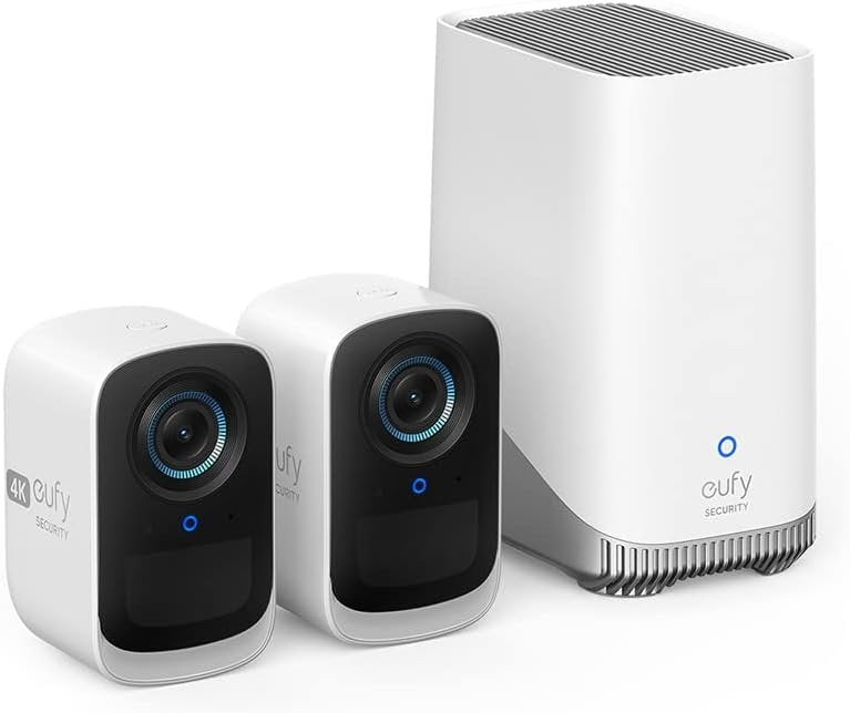 eufy Security eufyCam S300(eufyCam 3C) 2-CAM Kit, Security Camera Outdoor Wireless, 4K Camera, Expandable Local Storage up to 16TB, Face Recognition AI, Color Night Vision, Spotlight, No Monthly Fee