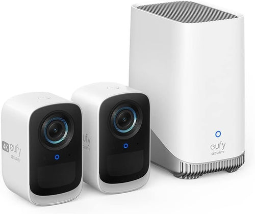 eufy Security eufyCam S300(eufyCam 3C) 2-CAM Kit, Security Camera Outdoor Wireless, 4K Camera, Expandable Local Storage up to 16TB, Face Recognition AI, Color Night Vision, Spotlight, No Monthly Fee