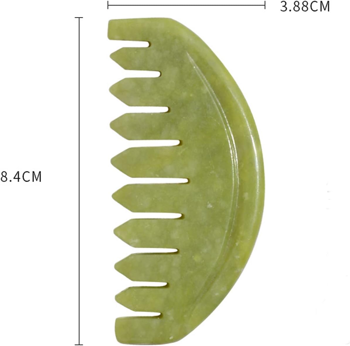 TEONEI Jade Head Comb Massage,Natural Jade Stone Head Therapy Massage Comb,Jade Hair Comb Scalp Massager Comb Scalp Care Massage Tool (3.14X1.57X0.16inch)