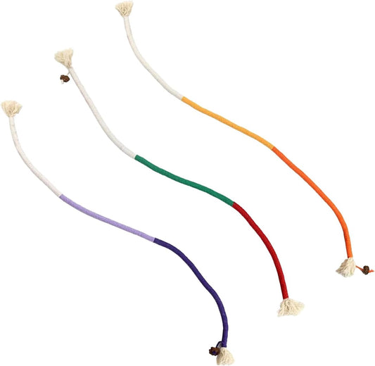 Generico Cat Chew Rope Toy, Kitten Teeth Cleaning Toy, 27.6 Inches Portable and Lightweight, 3 Interactive Bite Supplies for Small Medium Pets, Health Aid, Cats, Multicolor