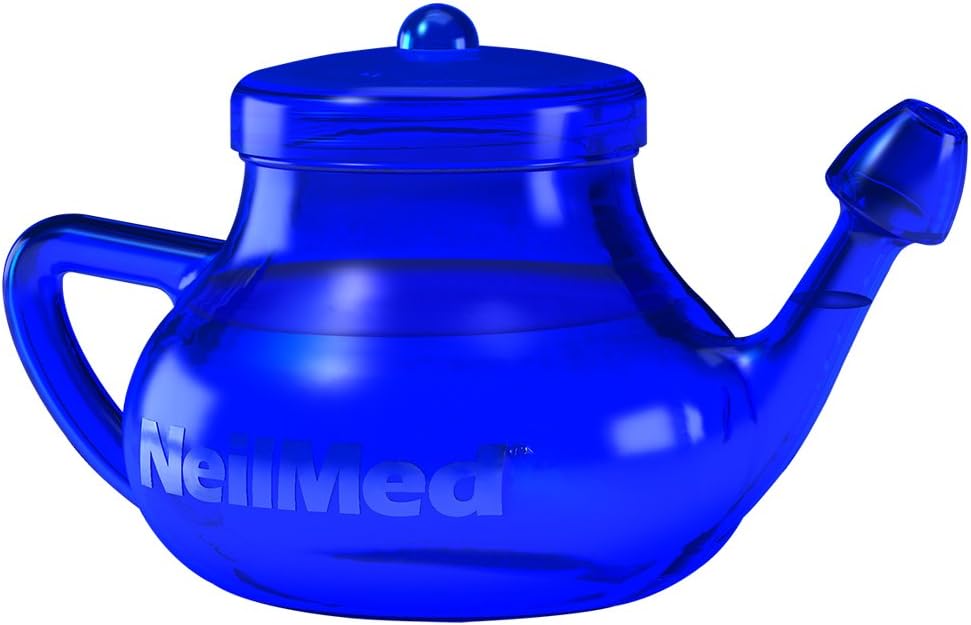 NeilMed NasaFlo Unbreakable Neti Pot with 60 Premixed Packets