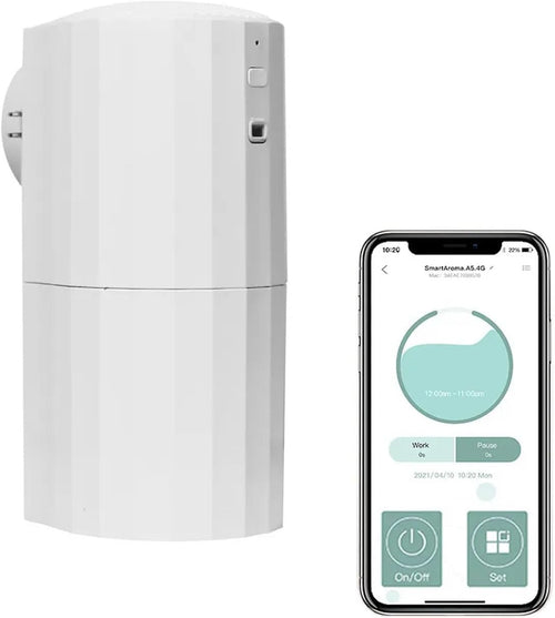 Wall Mounted Scent Air Machine 130ml Smart Waterless Nebulizing Aromatherapy Essential Oil Diffuser Bluetooth WiFi Control for Large Room Spa Office(White)
