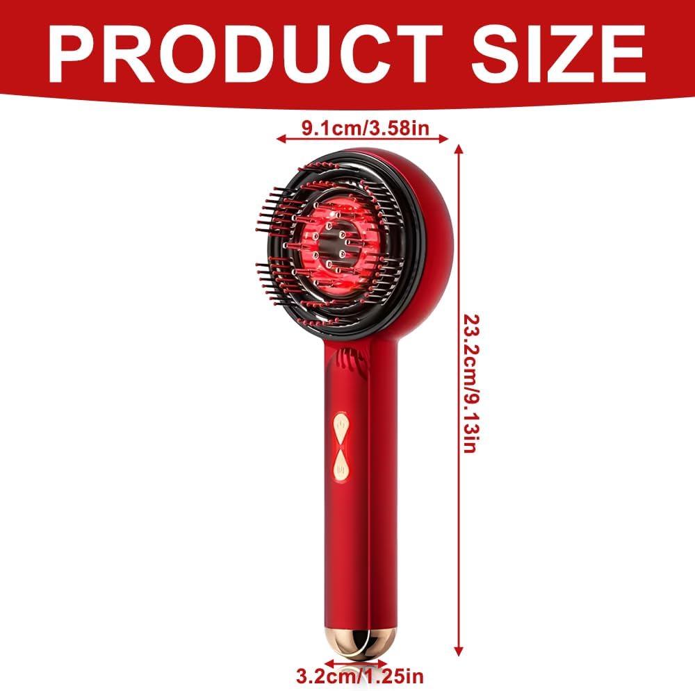XPJBKC Electric Head Massager, 2-in-1 Scalp Massage Brush with Hair Oil Applicator and 660 nm Red Light, Electronic Scalp Massager with 3 Modes for Massage, Scalp Care