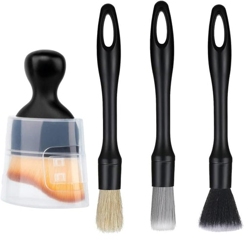 Naisfei 4 PCS Car Detailing Brush Set,Car Auto Ultra-Soft Detail Cleaning Brush,Car Detailing Brushes Interior Duster,Auto Interior Soft Bristles Cleaning Car Detailing Brush Dusting Tools