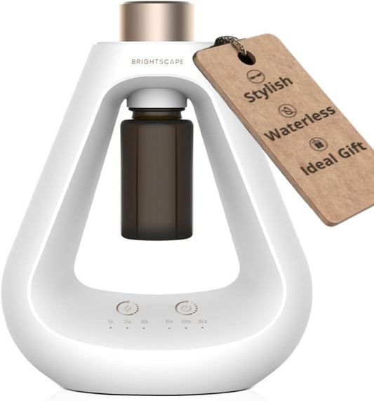 Waterless Oil Diffuser, Cordless Diffuser for Essential Oils, Aromatherapy Waterless Diffuser - Scent Diffusers for Home Bedroom Office Hotel, Small Diffusers for Essential Oils with 9 Mist Settings