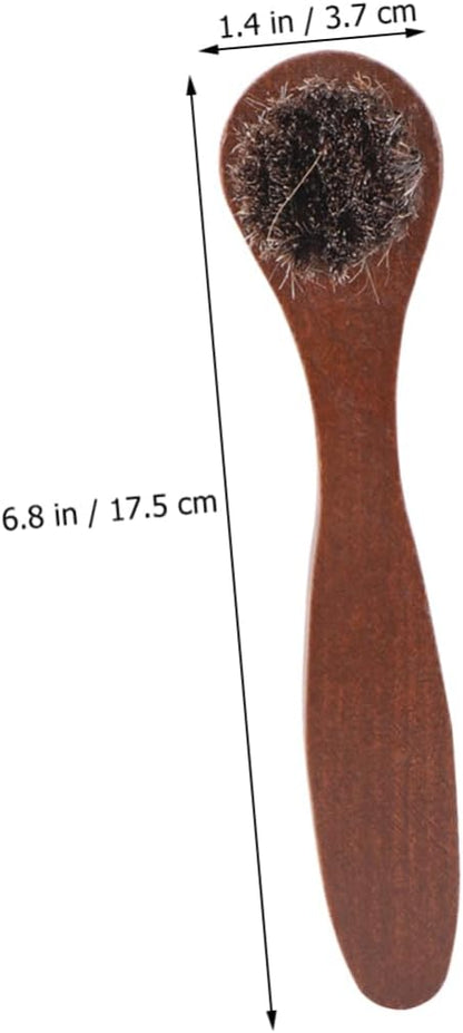 3pcs Wooden Long Handle Horse Hair Shoe Polishing Brushes Essential Cleaning Brushes for Men and Women Footwear Care/2946