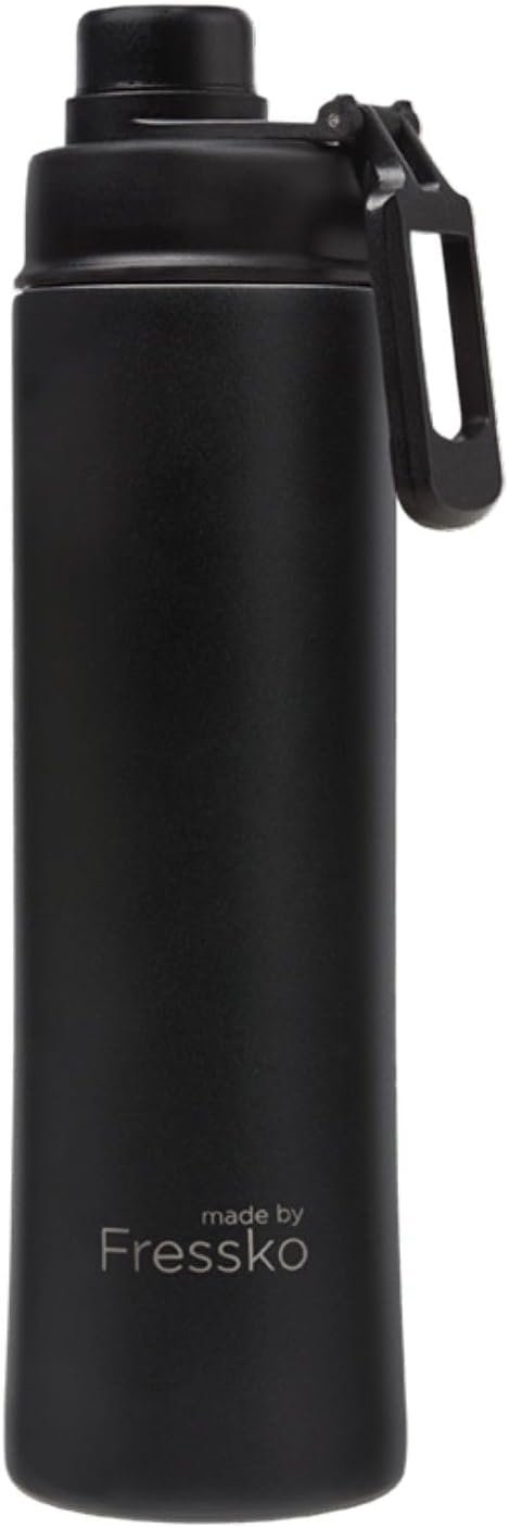 made by Fressko | Move Wide Mouth Insulated Stainless Steel Water Bottle-Coal | with Sip Lid | 22 oz 660ml |BPA-Free | Leak Proof Lid
