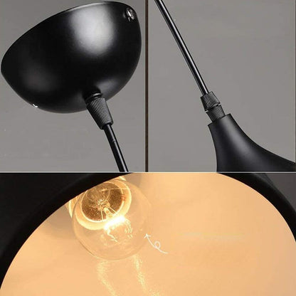 GreyWings Aluminium Hanging Shade Light, Black, Pack of 4