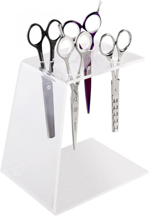 MELCAP Hairdresser and Barber Display Stand Plexiglass Scissors Holder Hair Removal All Skin Types Unisex Hair Care Professionals