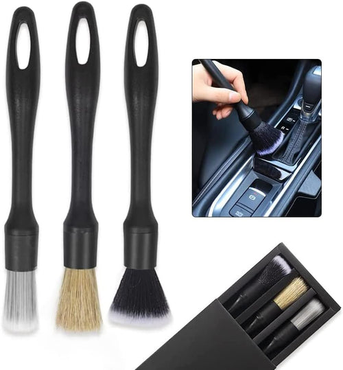Car Detailing Brushes Set, Pyhot 3 Pack Car Interior Cleaning Tool, Car Detailing Brushes Interior Duster,Auto Interior Soft Bristles Cleaning Car Detailing Brush Dusting Tools