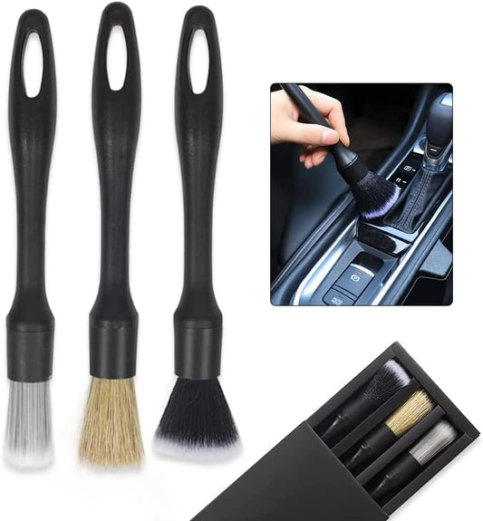 Car Detailing Brushes Set, Pyhot 3 Pack Car Interior Cleaning Tool, Car Detailing Brushes Interior Duster,Auto Interior Soft Bristles Cleaning Car Detailing Brush Dusting Tools