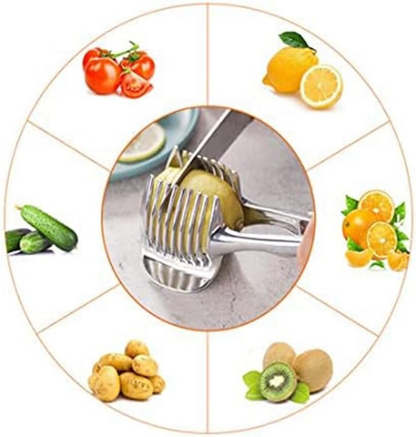 Xbsduih Gadget da Cucina Pratico Porta Cipolla, Affettatrice per, Pomodori, Frutta, Utensili da Cucina di Sicurezza, Accessori