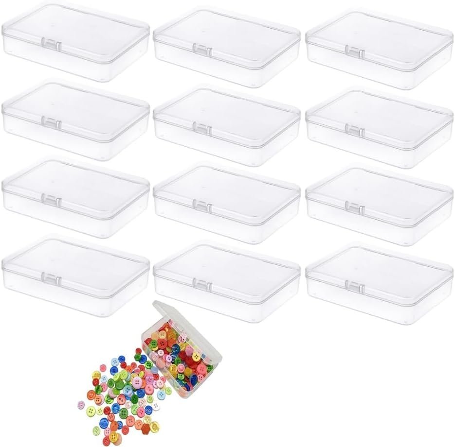 12 Pcs Small Clear Organizer Storage Containers,Mini Storage Containers Box with Lid,for Storage of Small Items, Crafts, Jewelry, and Other Small Items(2.5 x 1.7 x 0.8 Inches)