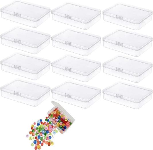 12 Pcs Small Clear Organizer Storage Containers,Mini Storage Containers Box with Lid,for Storage of Small Items, Crafts, Jewelry, and Other Small Items(2.5 x 1.7 x 0.8 Inches)