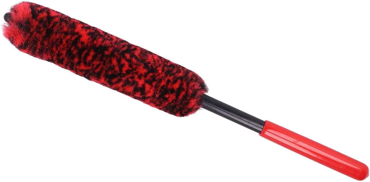 Uplory Wheel Brush, Wheel Detailing Brush Pp Handle Brush End Dense Absorbent Synthetic Wool Microfiber, Rim Cleaner Brush for Car Wheel