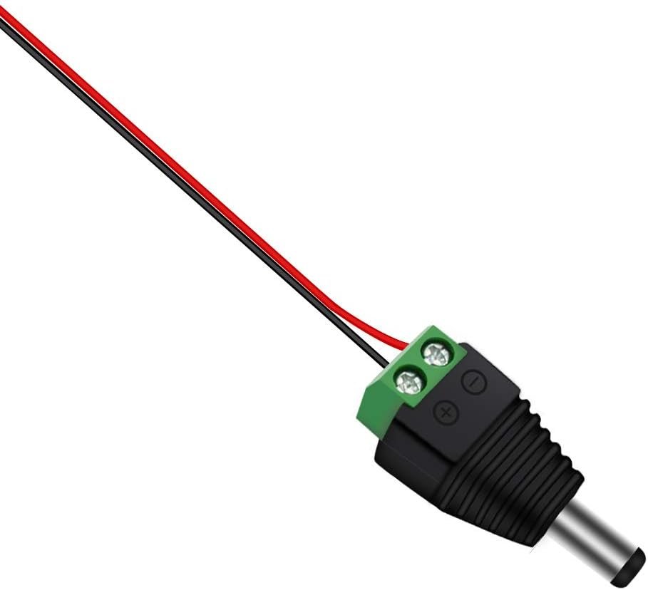 inShareplus 10 Pack 5.5 X 2.1mm Barrel Power 12V Male and Female DC Power Jack Cable Connector Adapter Plug for CCTV Security Camera LED Strip