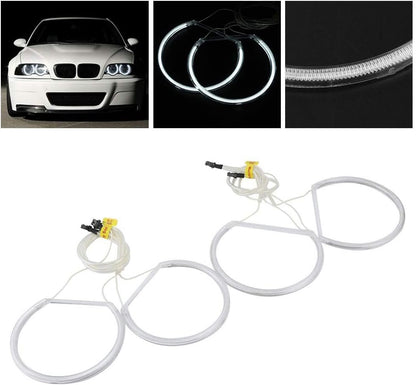 XTevu E46 Car LED Angel Eye Halo Ring Lights,High Brightness White CCFL Rings for Improved Visibility and Style,Car Lighting Upgrade,Automotive Halo Rings,CCFL Angel Eye Rings