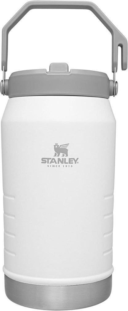 Stanley IceFlow Stainless Steel Water Jug with Straw, Vacuum Insulated Water Bottle for Home and Office, Reusable Tumbler with Straw Leak Resistant Flip, Polar, 64 oz / 1.90 L