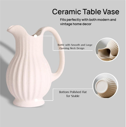 BRMM MIA Ceramic Vase, Nordic Modern Boho ins Style Decorative Ceramic Aesthetic Flower Vase for Home Decor (Cup Shape)