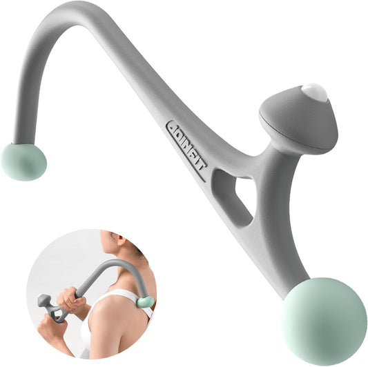 Massage Cane for Neck, Back & Shoulders – Handheld Deep Tissue Massager with Ergonomic Hook Design – Myofascial Release Tool for Trigger Points, Muscle Knots & Tension Relief – Portable Therapy Stick