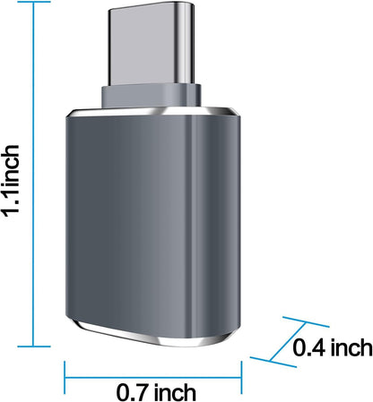 USB C to USB Adapter,Type C to USB Adapter [4 Pack] 3.0 USB Type-C Male to USB Female, USB C Female to USB Male Adapter OTG Converter for Desktop, Laptops, Projector, Chargers Gray