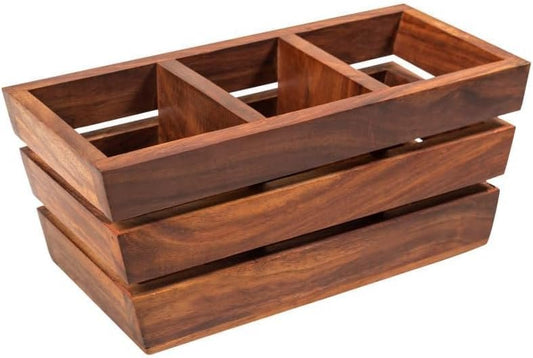 Handmade Wooden Holder-Eco-Friendly Kitchen Utensil Organizer, Medium Size Curved Wood Natural Wood, (Brown)