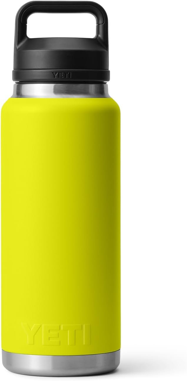 YETI Rambler 36 oz Bottle, Vacuum Insulated, Stainless Steel with Chug Cap, Firefly Yellow