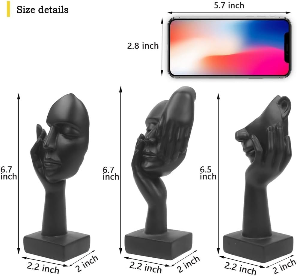 Irayin Abstract Thinker Statue Sculpture, Home Decorative Figurines, Modern Sculpture Decoration, Modern Living Room Ornaments, Home Decorative Figurines - Black