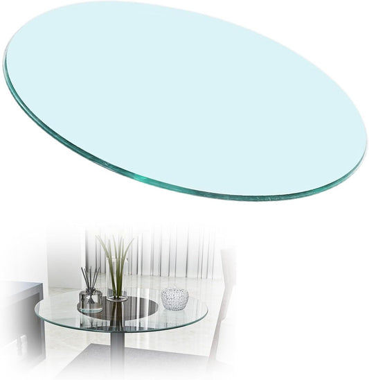 Tavola rotonda in vetro Dining, Tempered Glass Top, 40 cm-90 cm Sizes, Modern Design, Stylish Round Table for Kitchen, Dining Room, Glass Tabletop, Durevole ed Elegante