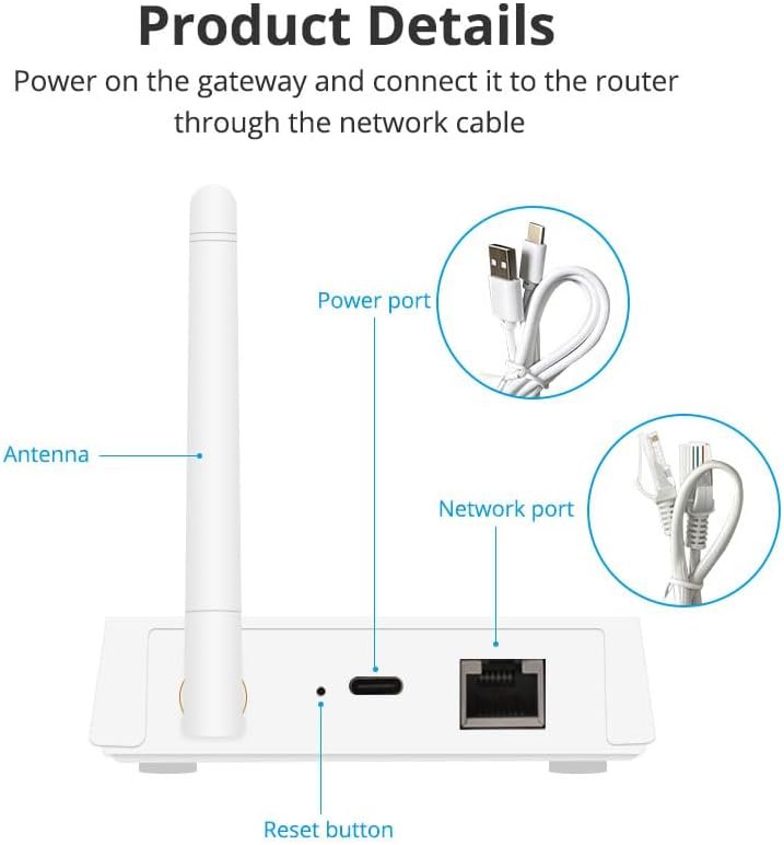 Tuya Zigbee 3.0 Hub Gateway with Antenna for Smart Home Automation, Compatible with Alexa/Google Home, Work with Tuya ZigBee Smart Devices