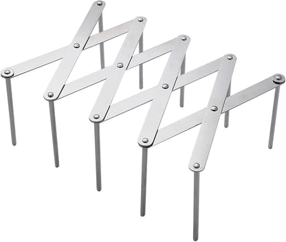 Adjustable Plate Organizer Rack, Retractable Small Dish Drying Rack, Stainless Steel Pot Lid Organizer for Cabinet Kitchen Cover Cutting Board Bakeware Storage Steam Rack (1 Pack)