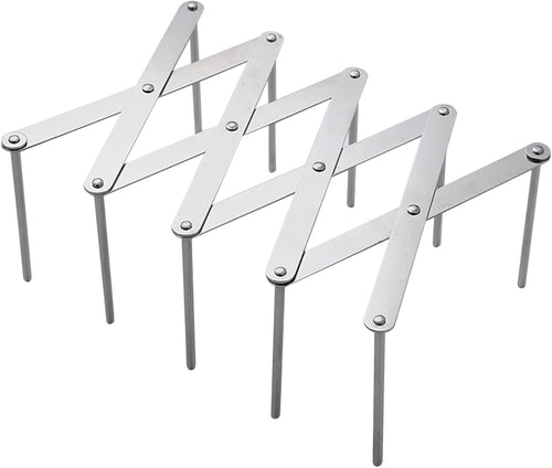 Adjustable Plate Organizer Rack, Retractable Small Dish Drying Rack, Stainless Steel Pot Lid Organizer for Cabinet Kitchen Cover Cutting Board Bakeware Storage Steam Rack (1 Pack)
