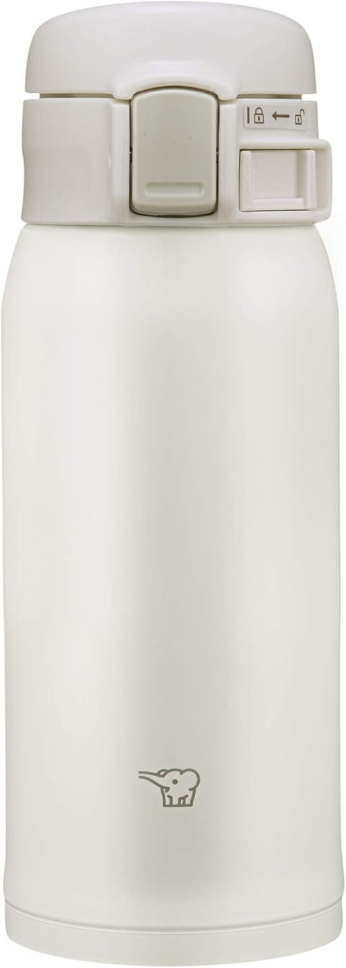 ZOJIRUSHI SM-SR One-Touch Open Stainless Steel Vacuum Insulated Bottle, 360 ml, WA: White 12-Ounce
