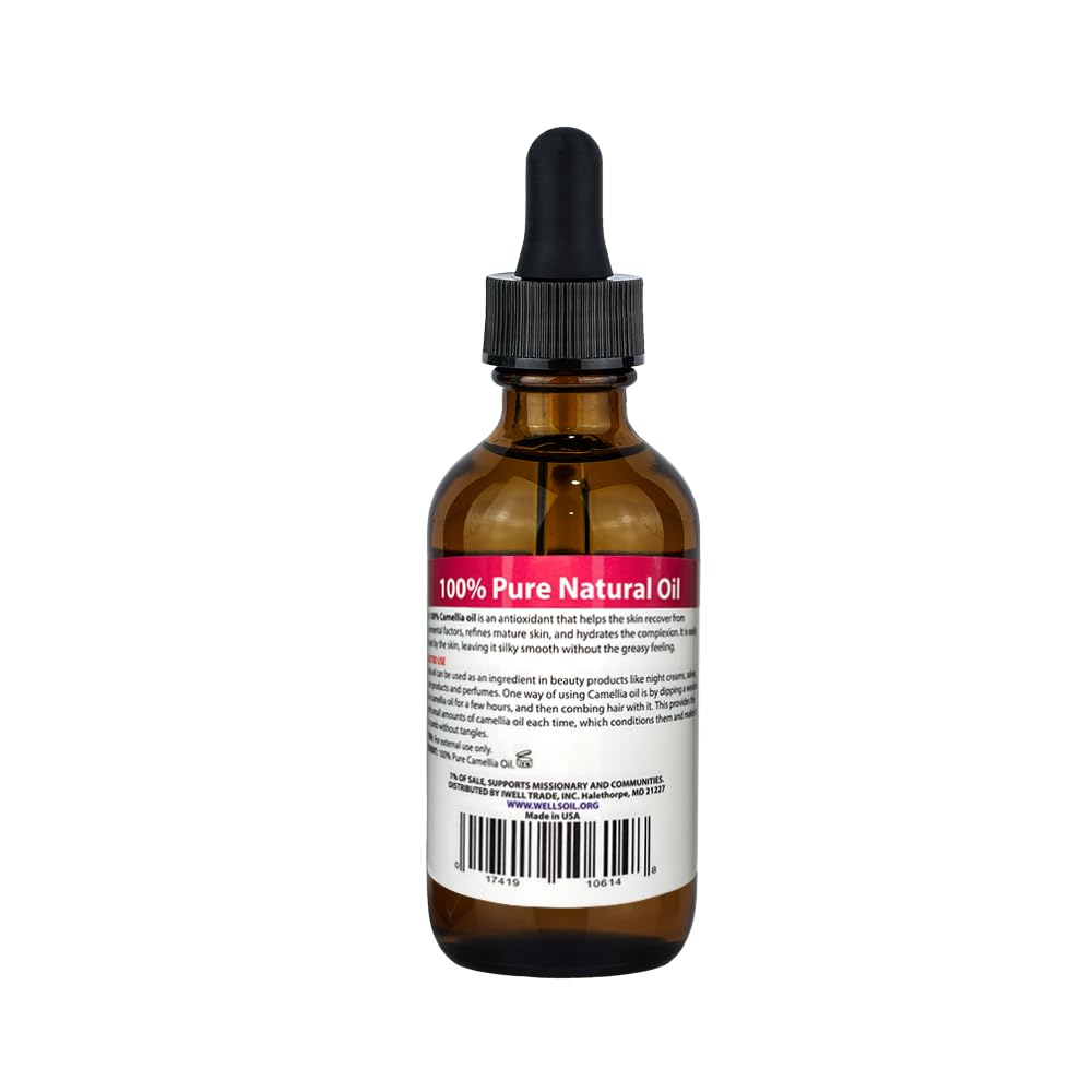 Well's 100% Pure Camellia Oil 2oz / Promotes Cell Growth/Anti-Aging/Moisturizes