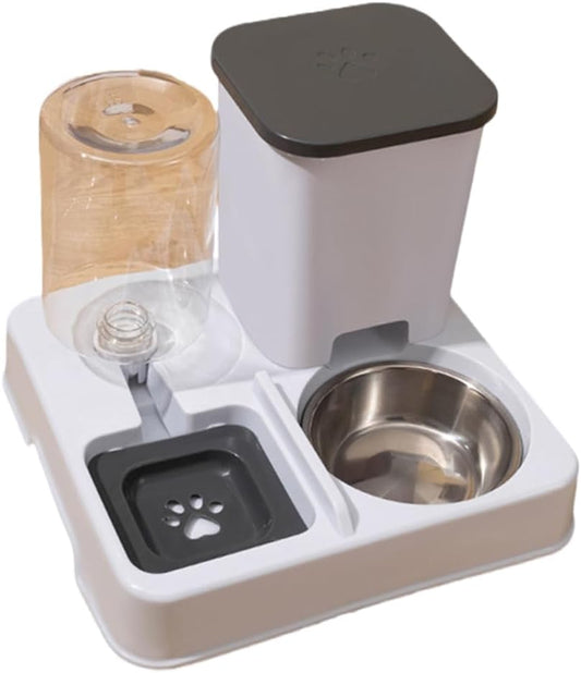 Alimentatore per alimenti di grande capacità 2 in 1 Dispenser d'acqua e ciotola per cibo per cani di piccola taglia Alimentatore automatico per irrigazione quotidiana alimentazione