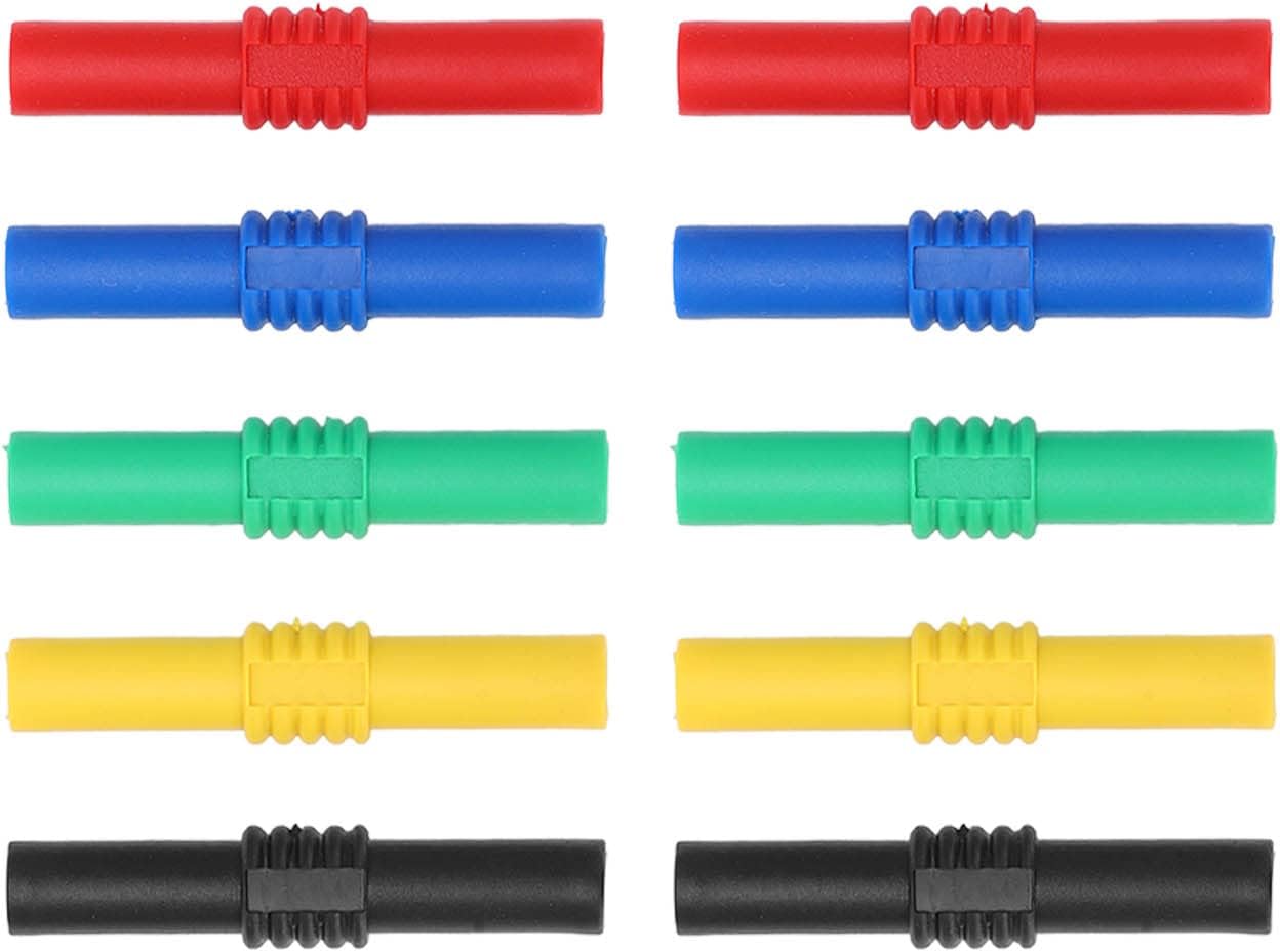 5Words Insulated Banana Couplers, Dual Banana Socket Female to Female Electronic Connector 4mm Banana Plug, F-F Plug Extension Adapter