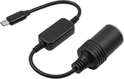 WANGCL USB to Cigarette Lighter Adapter Type C Male 5V to 12V Cigarette Lighter Socket Female Converter Cable Adapter