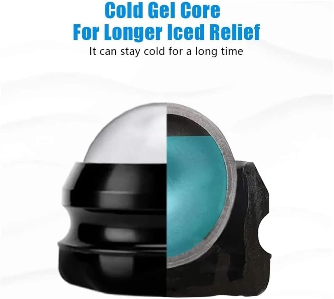 IREES Cold Massage Roller Ball,Manual Massage Ball Roller for Ice and Heat Therapy,Deep Tissue Massage Ball for Sore Muscles,Joint Pain,Muscle Recovery (White)