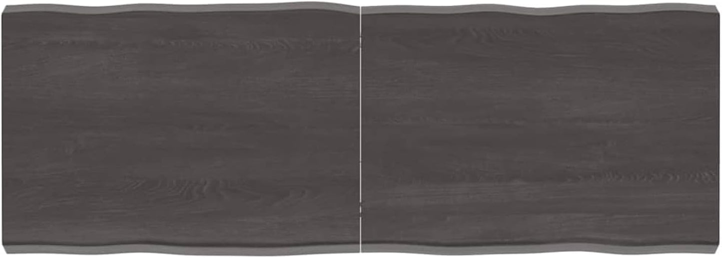 Solid Wood Tabletop, Dark Brown, 140 x 50 x (2-6) cm, Live Edge, Replacement for Coffee Table, Kitchen Dining Table, Desktop Surface, Rustic Home Decor