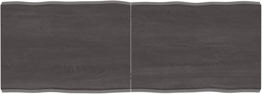 Solid Wood Tabletop, Dark Brown, 140 x 50 x (2-6) cm, Live Edge, Replacement for Coffee Table, Kitchen Dining Table, Desktop Surface, Rustic Home Decor