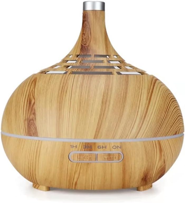 400ml Wood Grain Air Humidifier Remote Control Aroma Essential Oil Difuser Ultrasonic Cool Mist Maker Aromatherapy for Office Home Car (G)