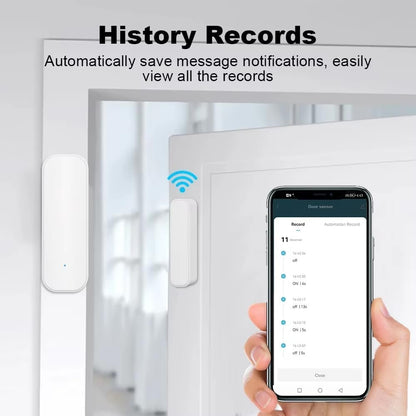 [2 Pack] Tuya Zigbee Door/Window Sensor â€“ Real-Time Alerts, Smart Home Automation, Works with Tuya Smart Life App, Battery Powered, Requires Zigbee Hub, White