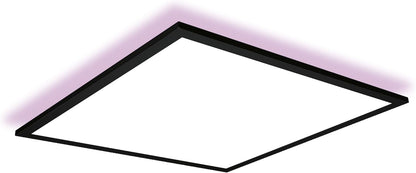 LEDVANCE WiFi Ceiling Light, Black, 40W, 2700LM, 3000-6500K, 60x60cm, Dimmable Wall Light, RGB Technology, Smart+Planon, Controlled via App or Alexa or Google Voice Assistant
